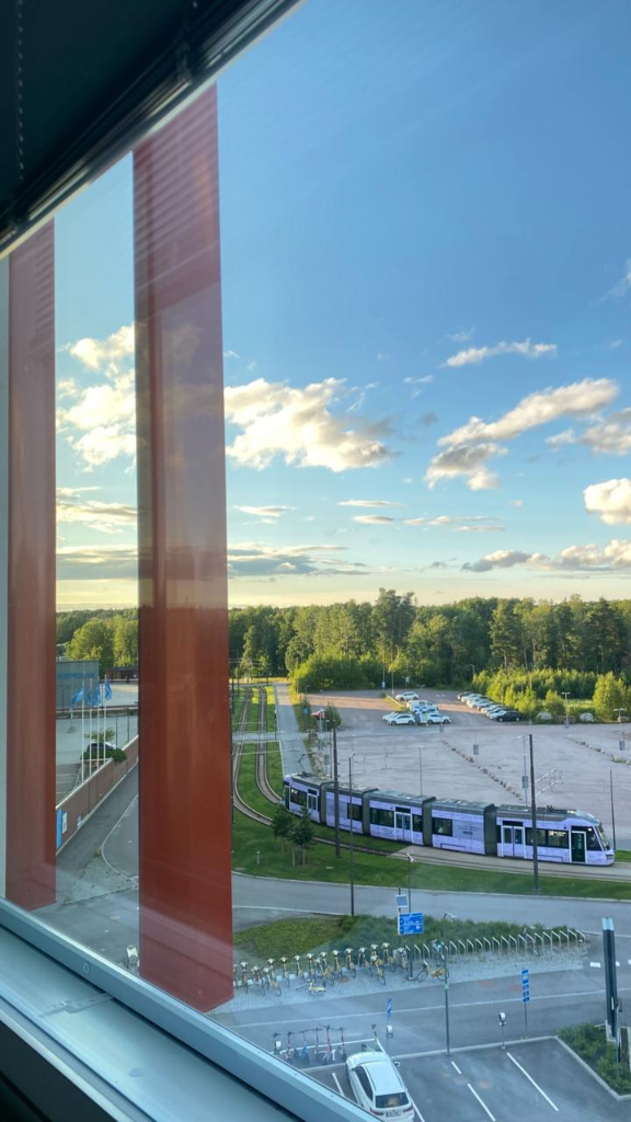 Espoo tram view from apartment