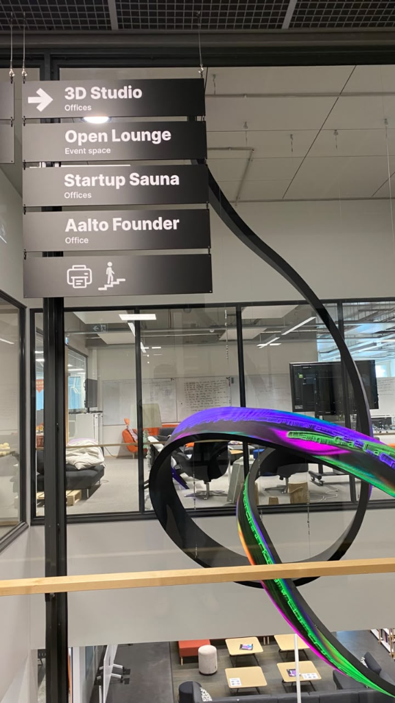 Startup Sauna signage